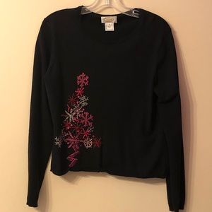 Talbots black longsleeve Christmas sweater size M